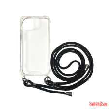 CELLECT iPhone 14 Pro TPU+PC Átlát.tok,Fekete zsinórral tok és táska