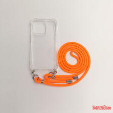 CELLECT iPhone 15 Pro TPU+PC Átlát.tok,Narancssár. Zsinórral tok és táska