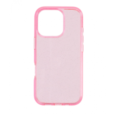 CELLECT Iphone 16 Pro csillámos szilikon hátlap, Pink tok és táska
