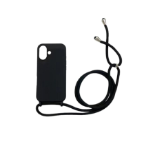 CELLECT iPhone 16  TPU+PC Fekete tok,Fekete zsinórral tok és táska