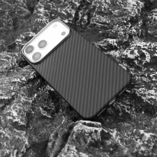 CELLECT Mágneses aramid karbon tok, iPhone 17 Pro Max, Fekete tok és táska