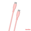 CELLECT Puha szilikon Type-C to Type-C adat és töltőkábel, Pink