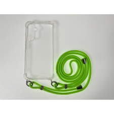 CELLECT Sam S24 Ultra TPU+PC Átlát.tok,Neonzöld zsinórral tok és táska