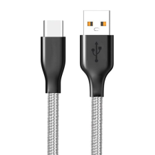CELLECT USB-A - Type-C szövetborítású adatkábel 1m szürke-fekete (MDCU-TEXT-TYPEC-GY) (MDCU-TEXT-TYPEC-GY) kábel és adapter