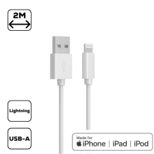 CELLECT USB Lightning Töltő/adat Fehér 2m MDCU-IPH-MFI2-W kábel és adapter