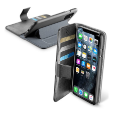 CELLULARLINE BOOK AGENDA tok álló, bőr hatású (FLIP, oldalra nyíló, asztali tartó funkció, RFID védelem) FEKETE [Apple iPhone 11 Pro] (BOOKAGENDAIPHXIK) tok és táska