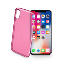 CELLULARLINE Color Case Apple iPhone X ultravékony gumi hátlap - Átlátszó rózsaszín (COLORCIPH8P) tok és táska