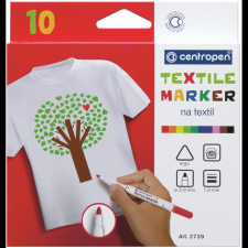 Centropen 2739 Textilmarker, ergo, 10 db a csomagban (8595013632635) filctoll, marker