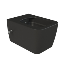 CeraStyle HERA fali WC - MATT FEKETE - BEÉPÍTETT bidé funkcióval - perem nélküli - mély öblítés szaniter