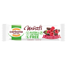 Cerbona Big glutén-és laktózmentes étcsokoládés-málnás müzliszelet 35 g reform élelmiszer