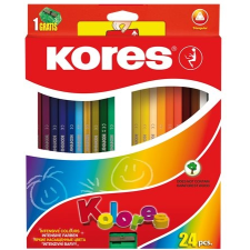  ceruza készlet, háromszögletű, KORES Triangular, 24 különböző szín, 24 db/készlet (IK100324) színes ceruza