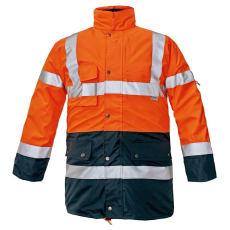 Cerva Biroad 4 az 1-ben narancssárga Hi-Viz hőszigetelt kabát fényvisszaverő csíkokkal M méretű