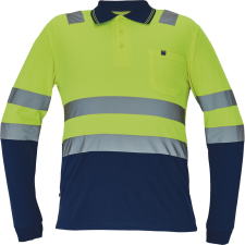 Cerva LEON HV póló hosszú ujjú sárga/navy 4XL munkaruha