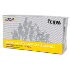 Cerva LOON latex kesztyű púderes 100 db (fehér, 7 -100 db) védőkesztyű