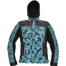 Cerva Neurum Terepmintás Kapucnis Munkáskabát petrol kék - 56