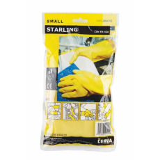 Cerva STARLING háztartási latex kesztyű (sárga*, 7)