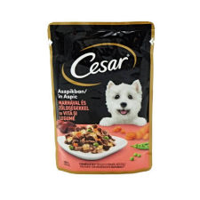 Cesar Adult alutasakos eledel - marha/répával - szószban (100g) kutyaeledel