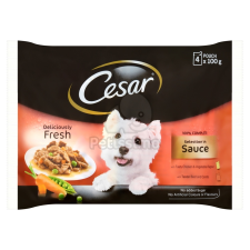 Cesar Cesar alutasakos eledel válogatás mártásban 4 x 100g kutyaeledel