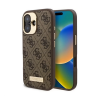 Cg mobile Apple iPhone 16 guess 4g logo plate szilikon telefonvédő (textil hátlap, magsafe) világosbarna