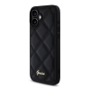 Cg mobile Apple iPhone 16 guess pu leather quilted szilikon telefonvédő (ütésállóság, bőr hatású hátlap, rombusz) fekete