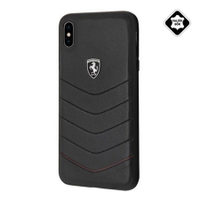 Cg mobile Ferrari Scuderia műanyag telefonvédő (valódi bőr hátlap) FEKETE [Apple iPhone XS Max 6.5] (FEHQUHCI64BK) tok és táska