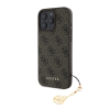 Cg mobile GUESS 4G CHARMS műanyag telefonvédő (textil hátlap, telefondísz) BARNA Apple iPhone 16 Pro Max