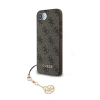 Cg mobile GUESS 4G CHARMS műanyag telefonvédő (textil hátlap, telefondísz) BARNA Apple iPhone 16e