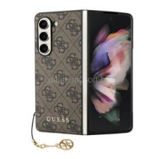 Cg mobile GUESS 4G CHARMS műanyag telefonvédő (textil hátlap, telefondísz) BARNA (GUHCZFD5GF4GBR) tok és táska