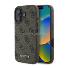 Cg mobile GUESS 4G METAL GOLD LOGO műanyag telefonvédő (textil hátlap) SÖTÉTBARNA (GUHCP16MG4GFBR) tok és táska