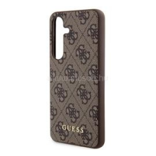 Cg mobile GUESS 4G METAL GOLD LOGO műanyag telefonvédő (textil hátlap) SÖTÉTBARNA (GUHCS24SG4GFBR) tok és táska