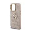 Cg mobile GUESS 4G METAL LOGO STAND műanyag telefonvédő (ütésállóság, bőr hatású hátlap, kitámasztó) RÓZSASZÍN (GUHCP16LPCS4GP4P)