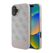 Cg mobile GUESS 4G STRIPE műanyag telefonvédő (textil hátlap) RÓZSASZÍN Apple iPhone 16 tok és táska