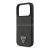 Cg mobile GUESS LEATHER 4G TRIANGLE STRASS MAGSAFE szilikon telefonvédő (bőr hatású hátlap, MagSafe) FEKETE (GUHMP17LP4TDPLK)