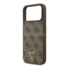 Cg mobile GUESS LEATHER 4G TRIANGLE STRASS MAGSAFE szilikon telefonvédő (bőr hatású hátlap, MagSafe) SÖTÉTBARNA (GUHMP17XP4TDPLW)