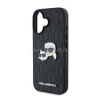 Cg mobile KARL LAGERFELD MONOGRAM KARL & CHOUPETTE HEAD PIN szilikon telefonvédő (ütésállóság, bőr hatású hátlap) FEKETE (KLHCP16SPGKLKCPK)