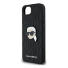 Cg mobile KARL LAGERFELD MONOGRAM KARL HEAD PIN szilikon telefonvédő (ütésállóság, bőr hatású hátlap, MagSafe) FEKETE Apple iPhone 16e