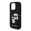 Cg mobile KARL LAGERFELD PU SAFFIANO KARL AND CHOUPETTE szilikon telefonvédő (ütésállóság, bőr hatású hátlap, 3D) FEKETE (KLHCP16XSANKCPK)