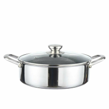 Cheffinger Alacsony rozsdamentes acél serpenyő CF-PSC-28, karcmentes, 28cm, 4L edény