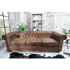 CHESTERFIELD Hármas ülőgarnitúra Chesterfield Vintage barna bútor