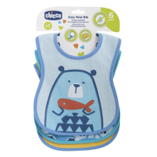  Chicco Easy Meal Bib - frottír előke vízálló hátlappal 3db-os kék babaétkészlet