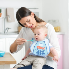 Chicco Easy Meal Bib - frottír előke vízálló hátlappal 3db-os rózsaszín előke