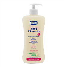  Chicco Micellás fürdető 500 ml - sensitive Baby Moments - gyapotmagolaj és E-vitamin babafürdető, babasampon