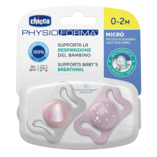 Chicco PhysioForma® Micro éjszakai minicumi 0-2 hó (2 db) - rózsaszín cumi