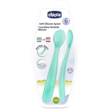Chicco szilikon kanál 2 db kék 6 m+ babaétkészlet