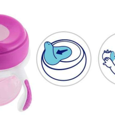 Chicco Training Cup 2in1 gyakorló-itatópohár kivehető szeleppel rózsaszín itatópohár