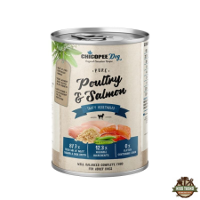 Chicopee konzerv Dog Adult Pure Poultry & Salmon fillet 400g kutyaeledel