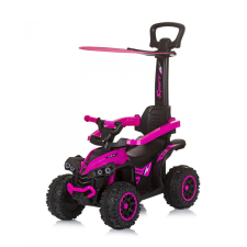 Chipolino ATV bébitaxi tolókarral és kupolával - pink lábbal hajtható járgány