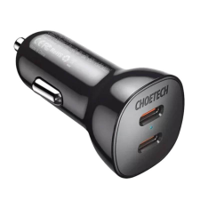 CHOETECH Autótöltő Choetech TC0008 40W 2x USB-C mobiltelefon kellék