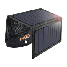CHOETECH SC001 Összecsukható napelemes töltő 19W 2xUSB fekete (SC001) mobiltelefon kellék