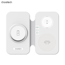 CHOETECH T616-F 3in1 Vezeték nélküli töltő - Fehér (22W) (T616-F) mobiltelefon kellék